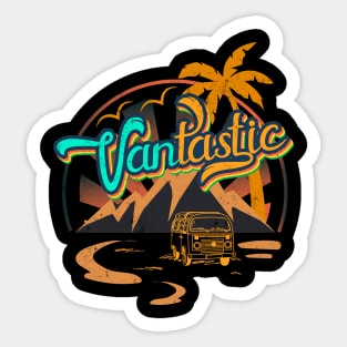 Cool Vantastic Van Life Vanlifer Retro Van Dwelling Nomads Sticker